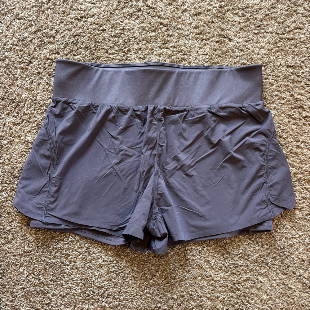 Women's Fabletics High-Waist Athletic Shorts Purple Size XL